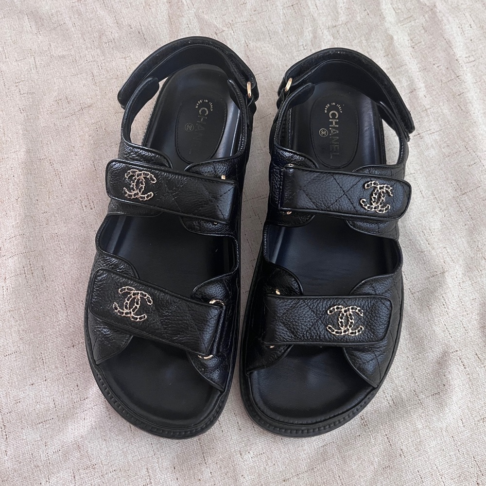 Authentic Chanel dad sandals